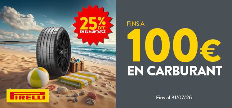 Fins a 100€ en carburant amb els teus pneumàtics Pirelli