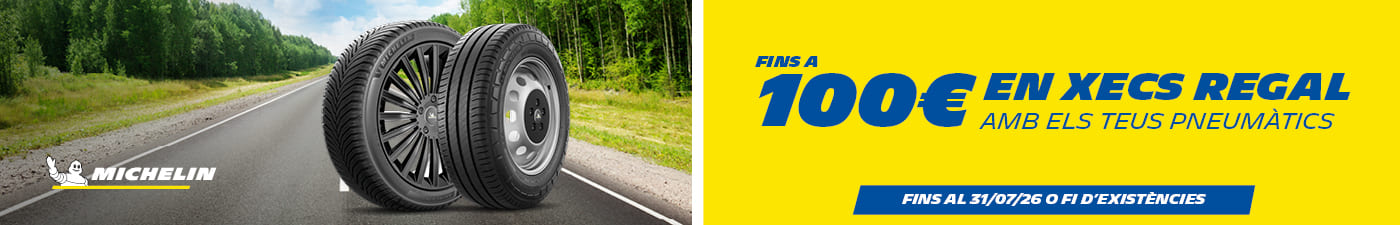 PNEUMÀTICS MICHELIN AMB FINS A 100€ EN XECS REGAL