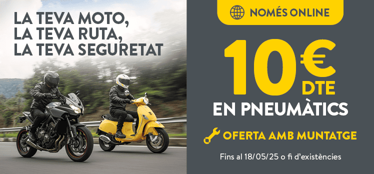 10€ de descompte en el muntage de pneumàtics de moto