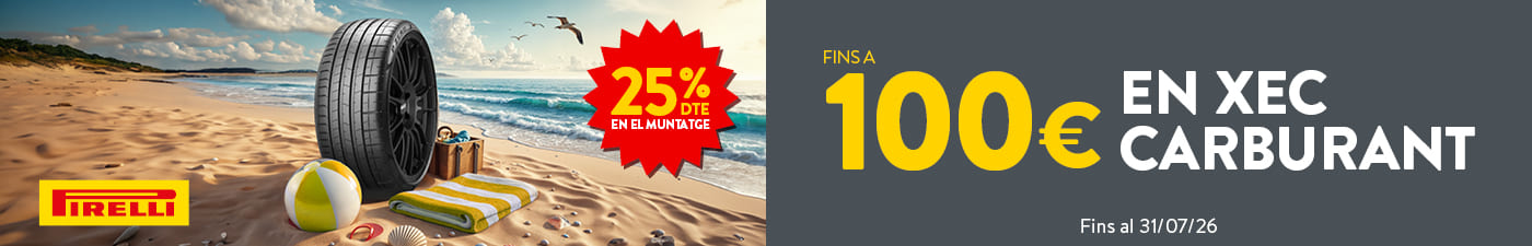 Fins a 100€ en carburant amb els teus pneumàtics Pirelli