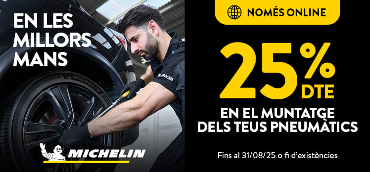 25% dte en el muntatge dels teus pneumàtics Michelin Rodi Andorra
