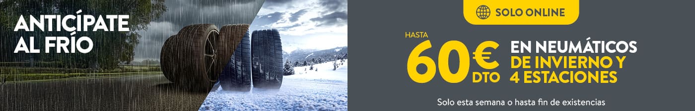 Fins a 60€ de descompte en pneumàtics d'hivern i 4 estacions