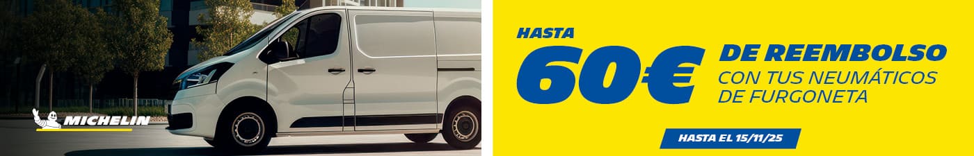 Hasta 60€ de reembolso en tus neumáticos Michelin para furgoneta