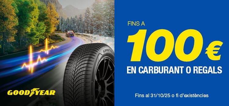 Fins a 100€ en carburant amb els teus pneumàtics Goodyear