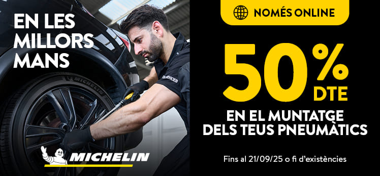 50% dte en el muntatge dels teus pneumàtics Michelin Rodi Andorra