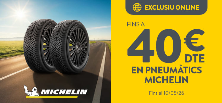 Fins a 40€ de descompte amb els teus pneumàtics Michelin