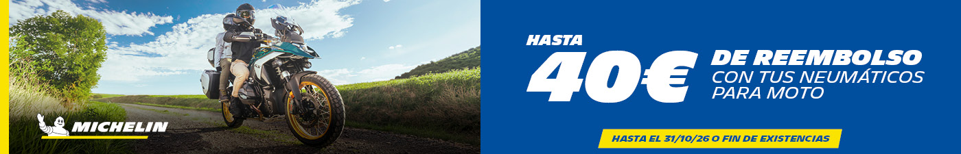 Hasta 40€ de reembolso con tus neumáticos de moto Michelin en Andorra