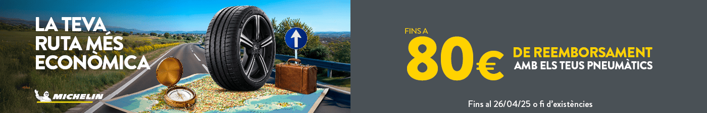 Fins a 80€ de reemborsament amb els teus pneumàtics Michelin