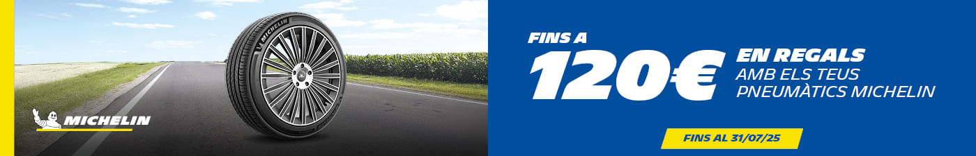 Fins a 120€ en regals amb els teus pneumàtics Michelin