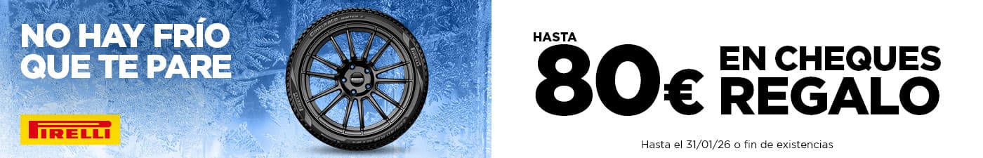 Hasta 80€ en cheques regalo con neumáticos Pirelli