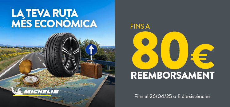 Fins a 80€ de reemborsament amb els teus pneumàtics Michelin