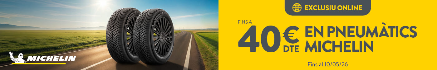 Fins a 40€ de descompte amb els teus pneumàtics Michelin
