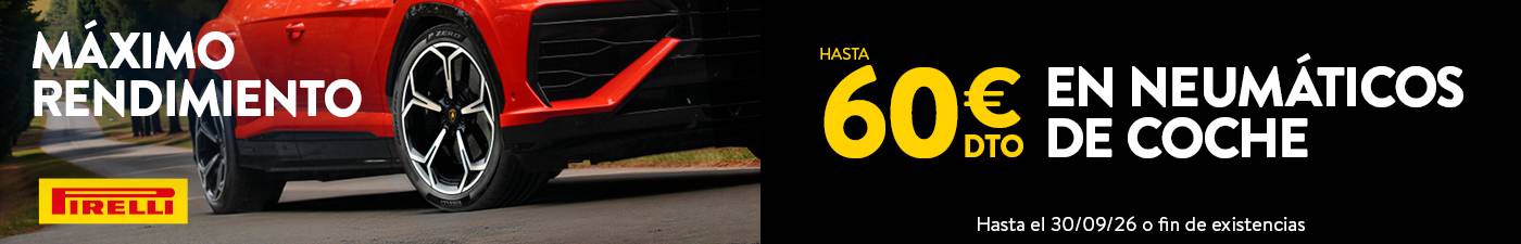 HASTA 60€ DE DESCUENTO EN NEUMÁTICOS PIRELLI