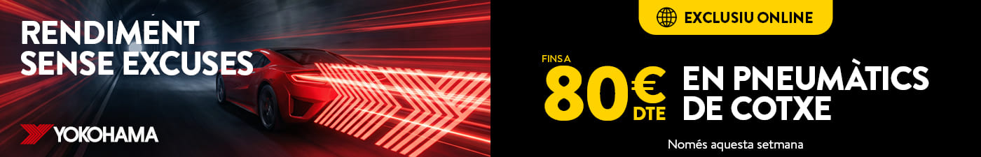Fins a 80€ de descompte en pneumàtics Yokohama