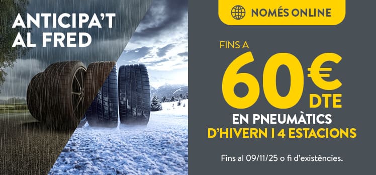 Fins a 60€ de descompte en pneumàtics d'hivern i 4 estacions
